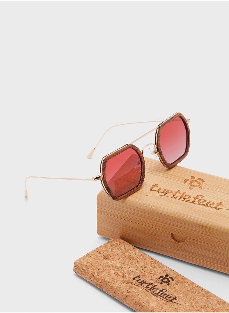 Turtle Feet Company - Wooden Hectagon Sunglasses - Image 1