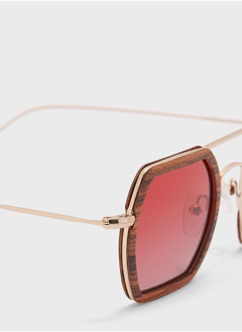 Turtle Feet Company - Wooden Hectagon Sunglasses - Image 1