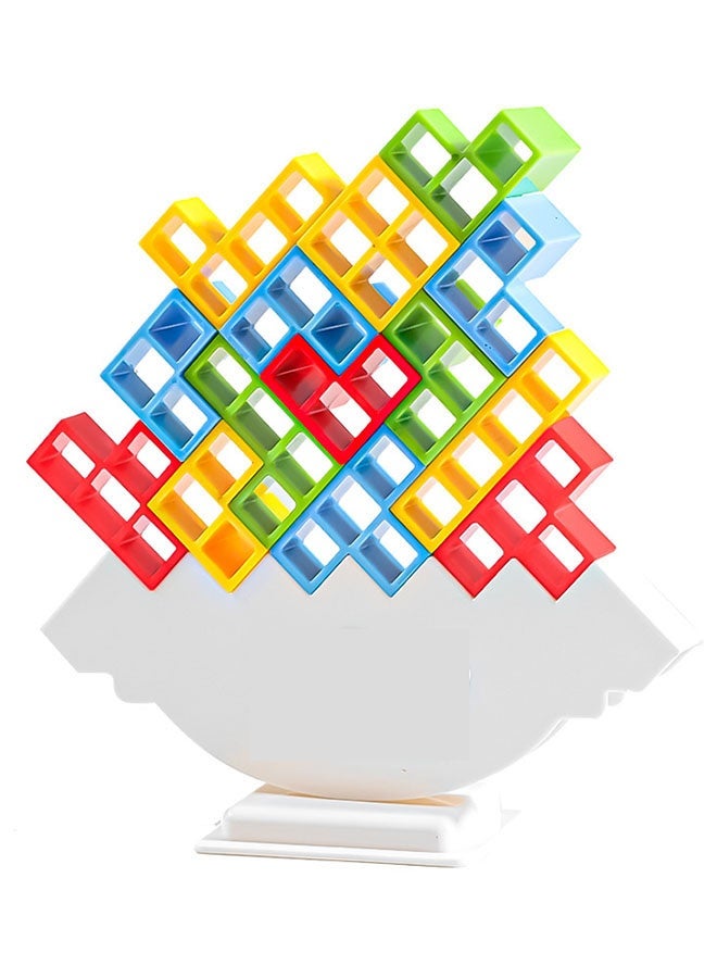 Halamodo 64 قطعة لعبة برج مونتيسوري لالتقاطع، مع 22 بطاقة، لعبة بناء كتل لالتقاطع، لعبة توازن كبيرة للعب بالتدحرج للأطفال، لعبة عائلية للأطفال والكبار، هدية مثالية للبنات والبنين في سن المراهقة - Image 1