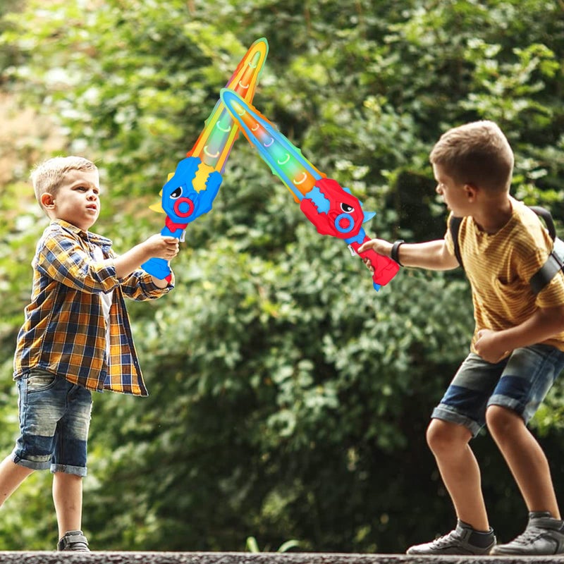 YOOYID 2 Pack Toy Swords for Kids 19.5 Inches, Plastic Light Up Sword with Led Lights and Sounds, Play Swords for Kids, Espadas De Juguete, Pretend Play Interactive Game, Halloween Costume Accessories - Image 5