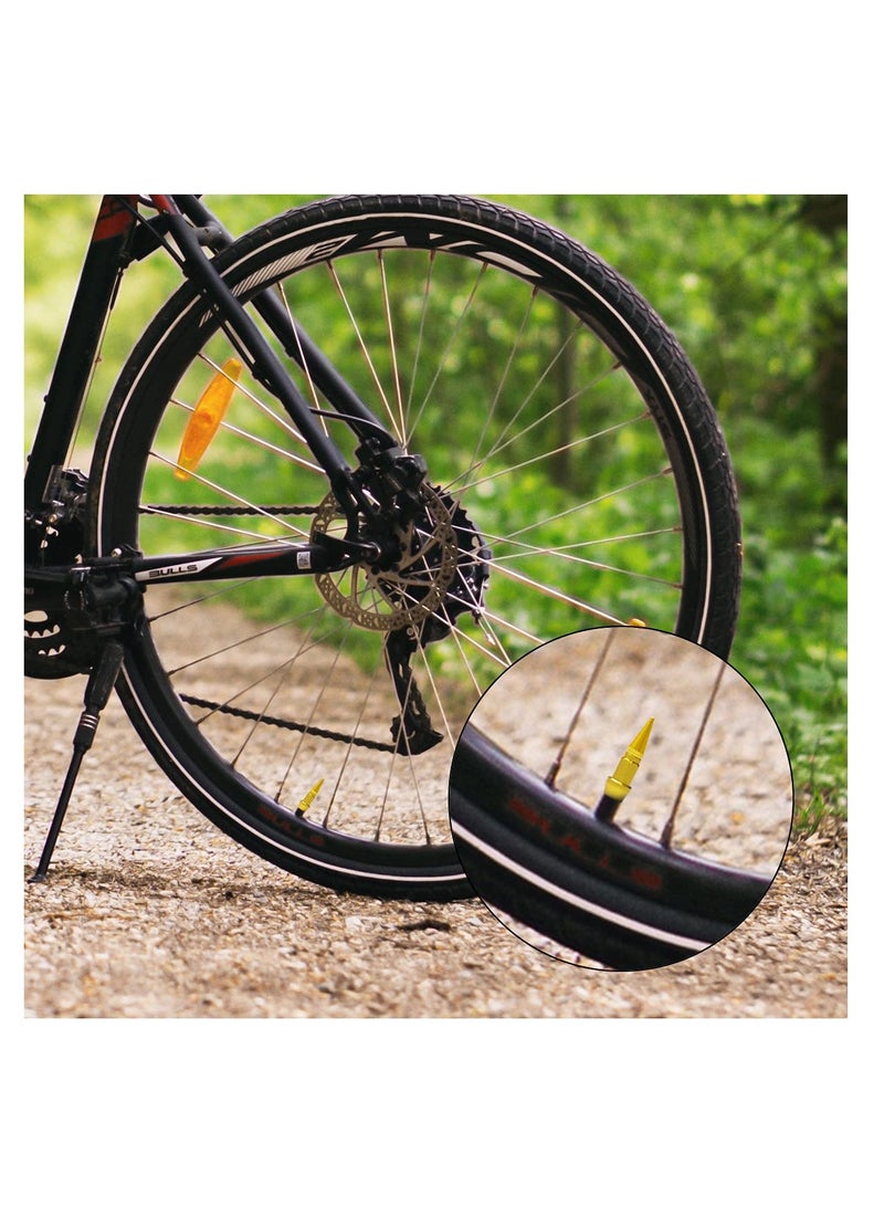 4 عبوات من أغطية صمامات الإطارات الألمنيوم المزودة بالمسامير الذهبية - ملحقات سيارات أنيقة مقاومة للغبار تناسب معظم المركبات - Image 5