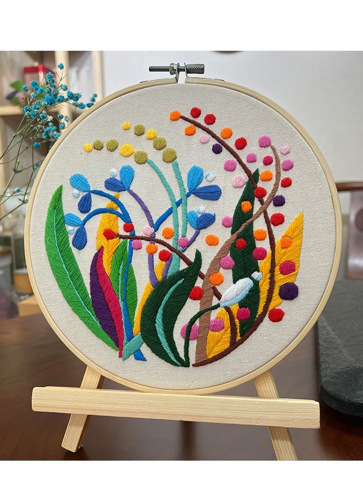 4-Piece Embroidery Starter Kit Blue/Green/Yellow/Beige - Image 3