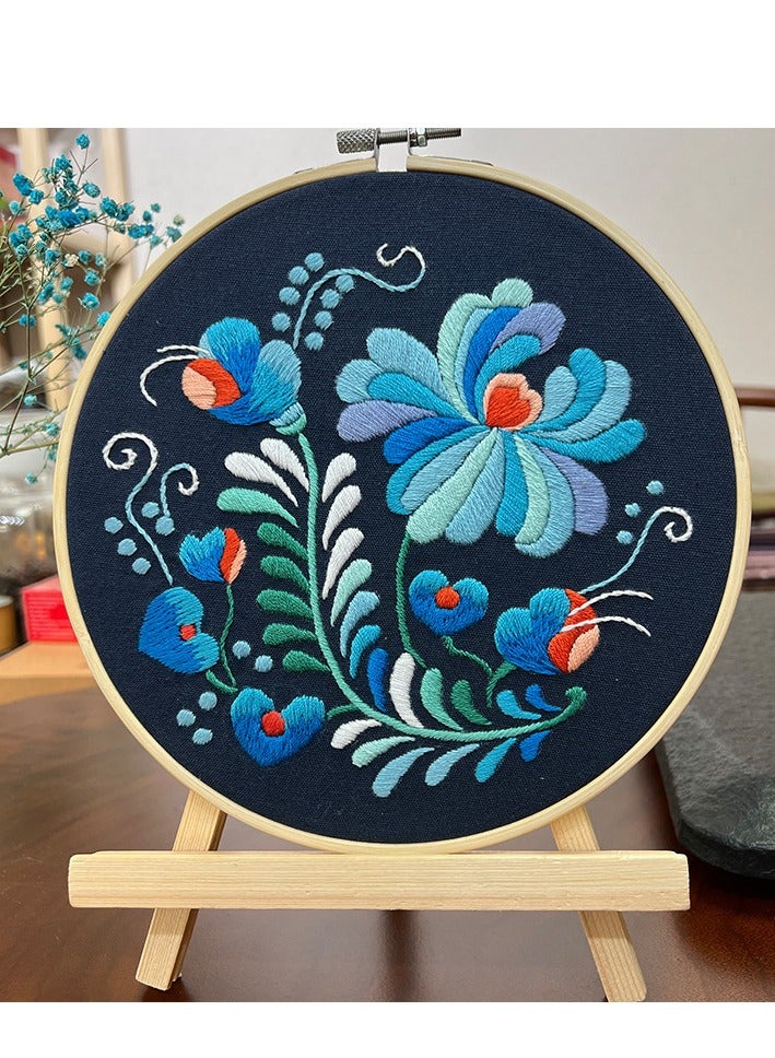 4-Piece Embroidery Starter Kit Blue/Green/Yellow/Beige - Image 5