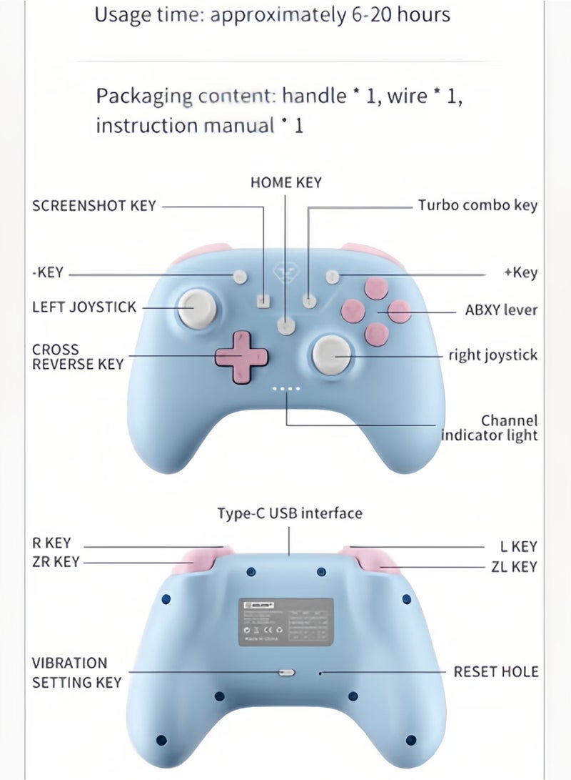 AOLION Game Controller Hall Effect Joysticks Analog Triggers Wireless Pro/HD/Rotory Vibration Compatible with Switch/PC/Android/iOS/Steam Deck - Image 4