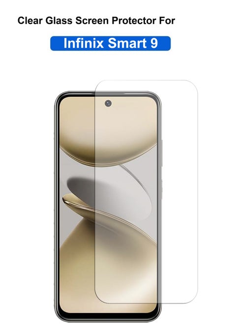 Infinix Smart 9 Tempered Glass Screen Protector – High Transparency, Delicate Touch, Anti-Explosion, Smooth Arc Edges, Easy Installation-Clear