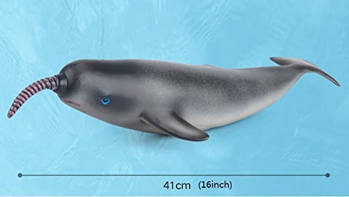 SmilerSmile Simulated Ocean Big Animal, One pc 15Inch Soft Filled Rubber Sea Educational Toys (Narwhale) - Image 2