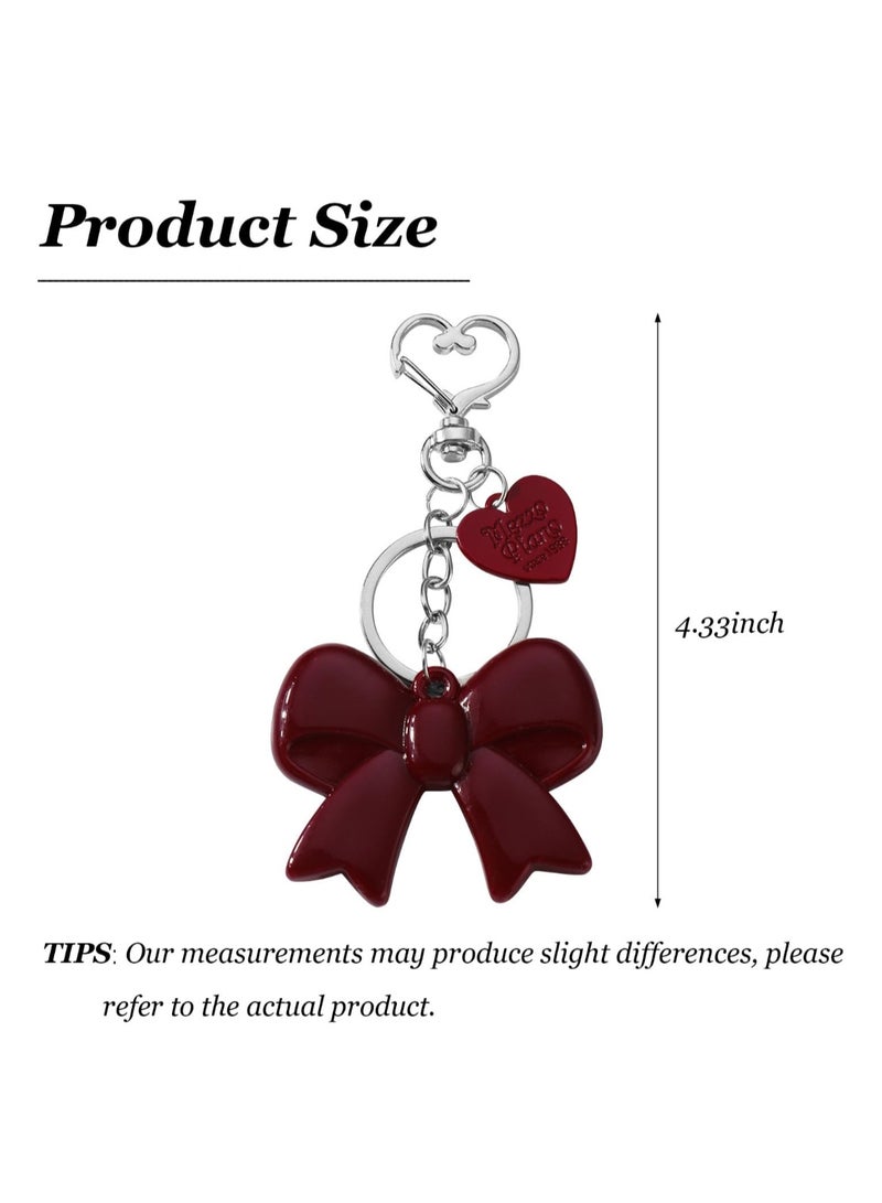 KHAJUL Bag Charms for Handbags Purse Charms Cute Heart Bow Keychain Y2k Mirror Keychain Accessories Birthday Gifts for Women - Image 3