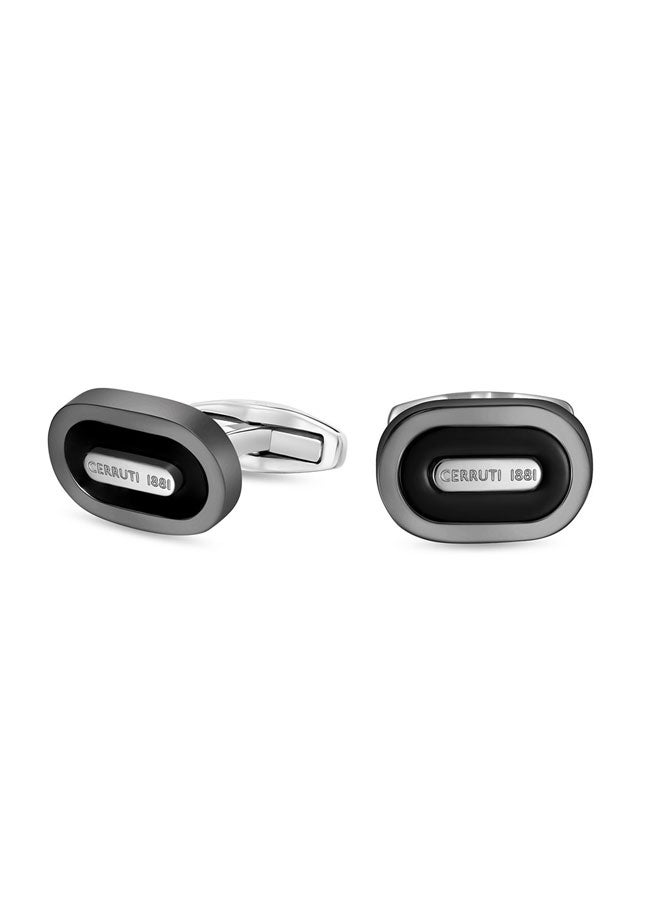 CERRUTI 1881 Nicola Silver Cufflinks with Signature Logo Details - Image 2
