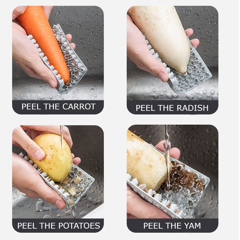 Baskety Fruit and Vegetable Scrubber Multi Color (4) - Image 3