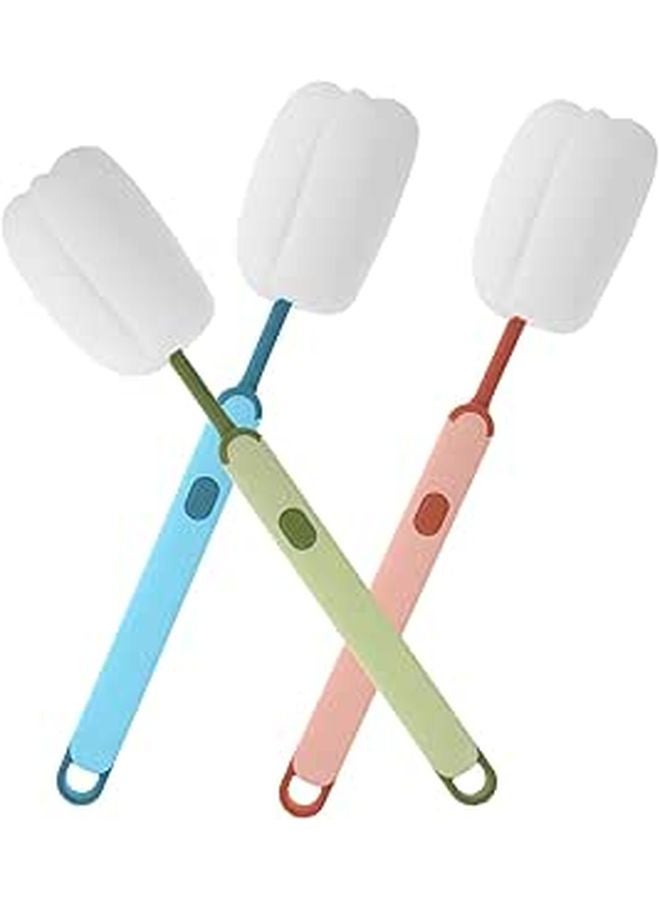 3Pcs Long Handle Water Bottle Brush Set For Narrow Neck Cleaning Stain Removal Random Color - Image 1