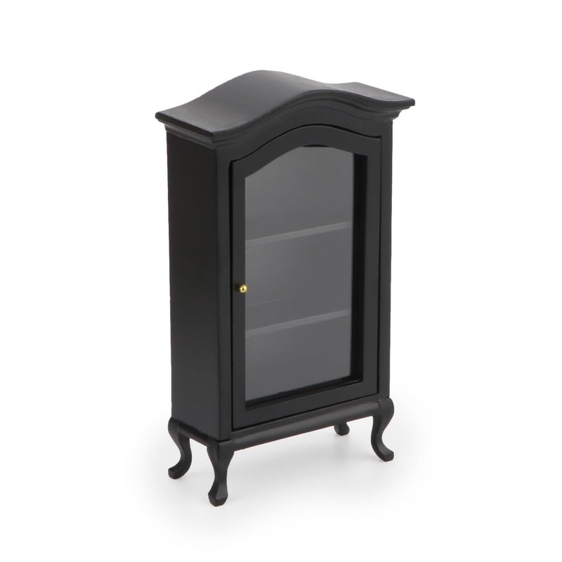 Cutemini Dollhouse Furniture Display Shelf 112 Scale Miniature Bookshelf Cabinet Decoration Classic Wooden Mini Storage for Mini Artificial House Accessories Black - Image 3