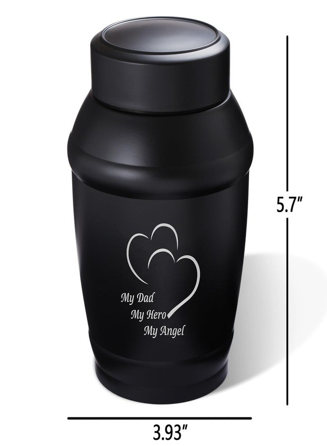 LINES ARTE 5.7 Inches Medium Urn for Human Ashes Adult Male,Black Cremation Urns for Ashes for Men,Urns for Dad - Image 2