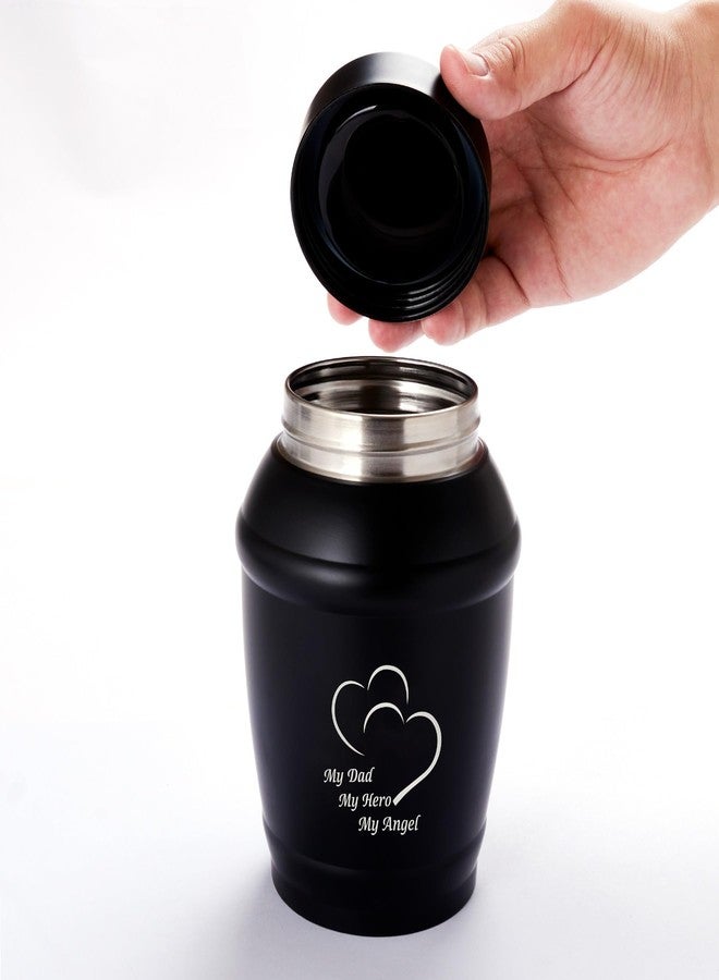 LINES ARTE 5.7 Inches Medium Urn for Human Ashes Adult Male,Black Cremation Urns for Ashes for Men,Urns for Dad - Image 3