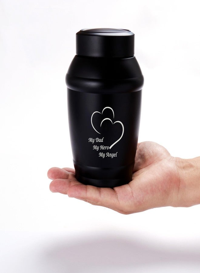 LINES ARTE 5.7 Inches Medium Urn for Human Ashes Adult Male,Black Cremation Urns for Ashes for Men,Urns for Dad - Image 4