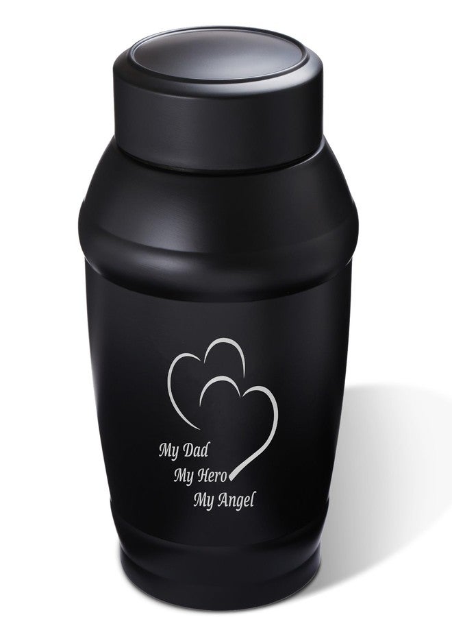 LINES ARTE 5.7 Inches Medium Urn for Human Ashes Adult Male,Black Cremation Urns for Ashes for Men,Urns for Dad - Image 1