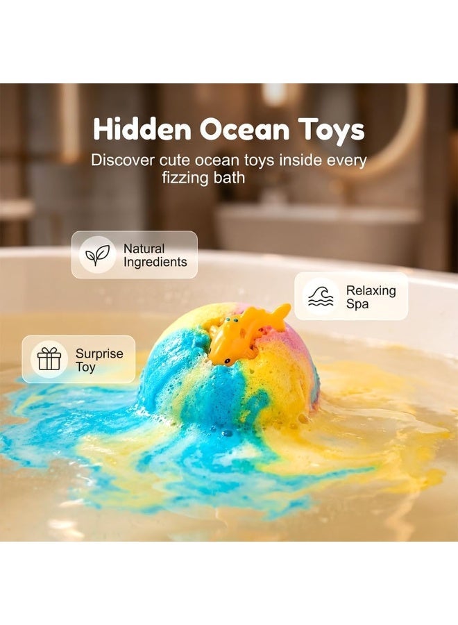 Bath 12 Pieces  Bombs for Kids, Handmade  Bombs with Surprise Toys Inside, Soda Salt Balls, Natural Organic Earth and Sea Bubble s Fizzy Toys to Moisturize Dry Skin for Boys and Girls - Image 3