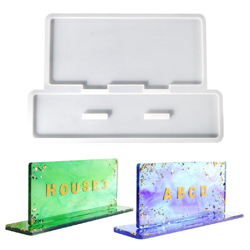 Yalulu Yalulu Desktop Display Stand Resin Molds Sign Holder Epoxy Silicone Molds Table Top Sign Holder Casting Silicone Mold
