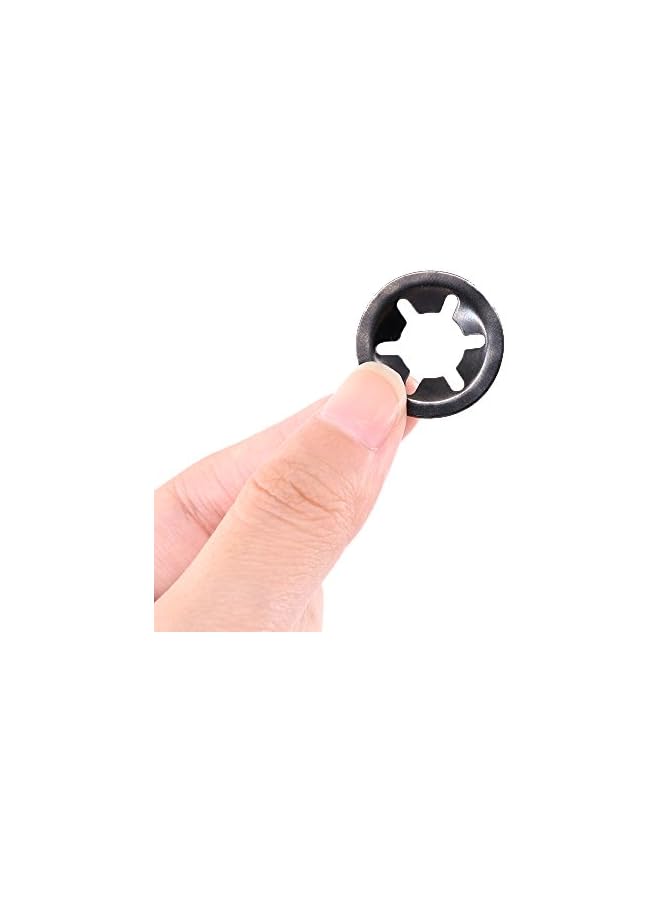 Hilitchi [7-Size] Internal Tooth Starlock Washers Quick Speed Locking Washers Push On Speed Clips Fasteners Assortment Kit, Black Oxide Finish - 280 Piece - Image 5