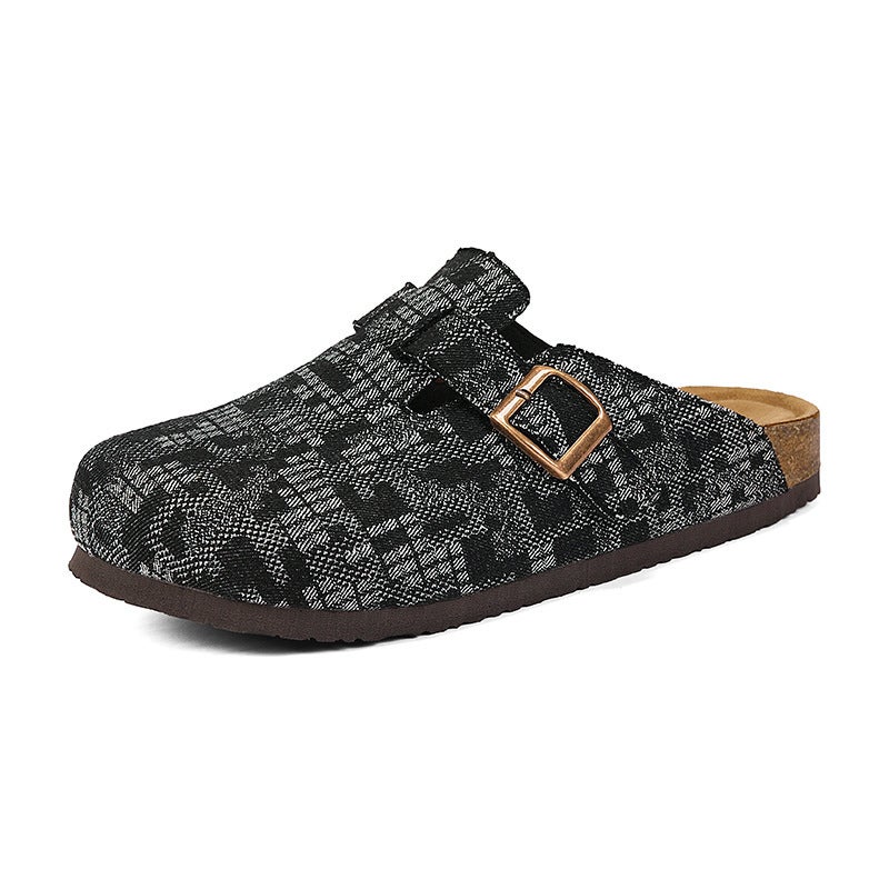 أزواج شعبية الشتاء Birkenstock-النمط الأحذية، الرجال مغلقة إصبع القدم كورك-سولد الحذاء، النساء كوريا-النمط المألوفة في الهواء الطلق نصف الحذاء - Image 1