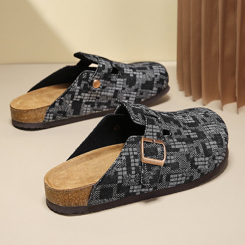أزواج شعبية الشتاء Birkenstock-النمط الأحذية، الرجال مغلقة إصبع القدم كورك-سولد الحذاء، النساء كوريا-النمط المألوفة في الهواء الطلق نصف الحذاء - Image 5