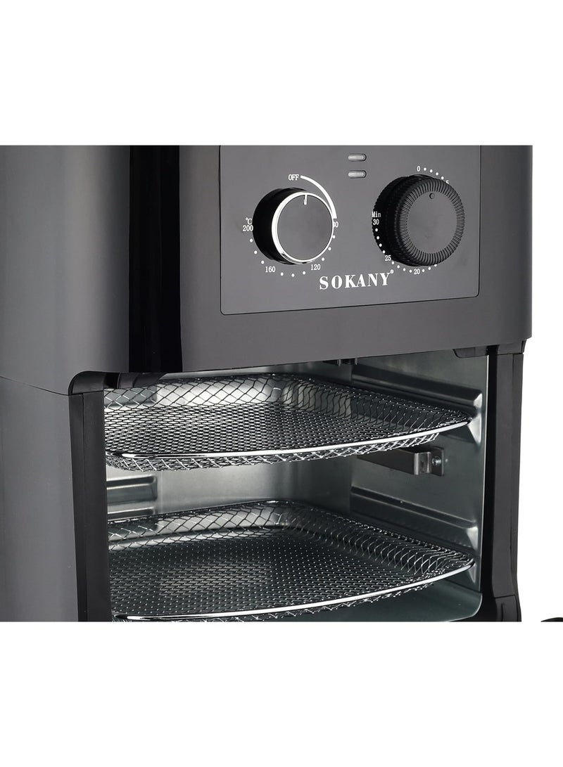 sokany 1700W 10L Large Capacity Oil-Free Air Fryer - Manual Control (SK-003A) - Image 3