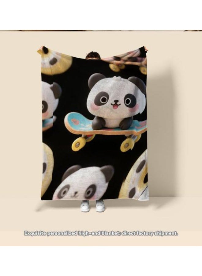 عام بطانية رقيقة من الفانيلا الكرتونية للأطفال أو الطلاب (دافئة ومريحة ومناسبة للنوم والألعاب) 100 سم * 150 سم - Image 1