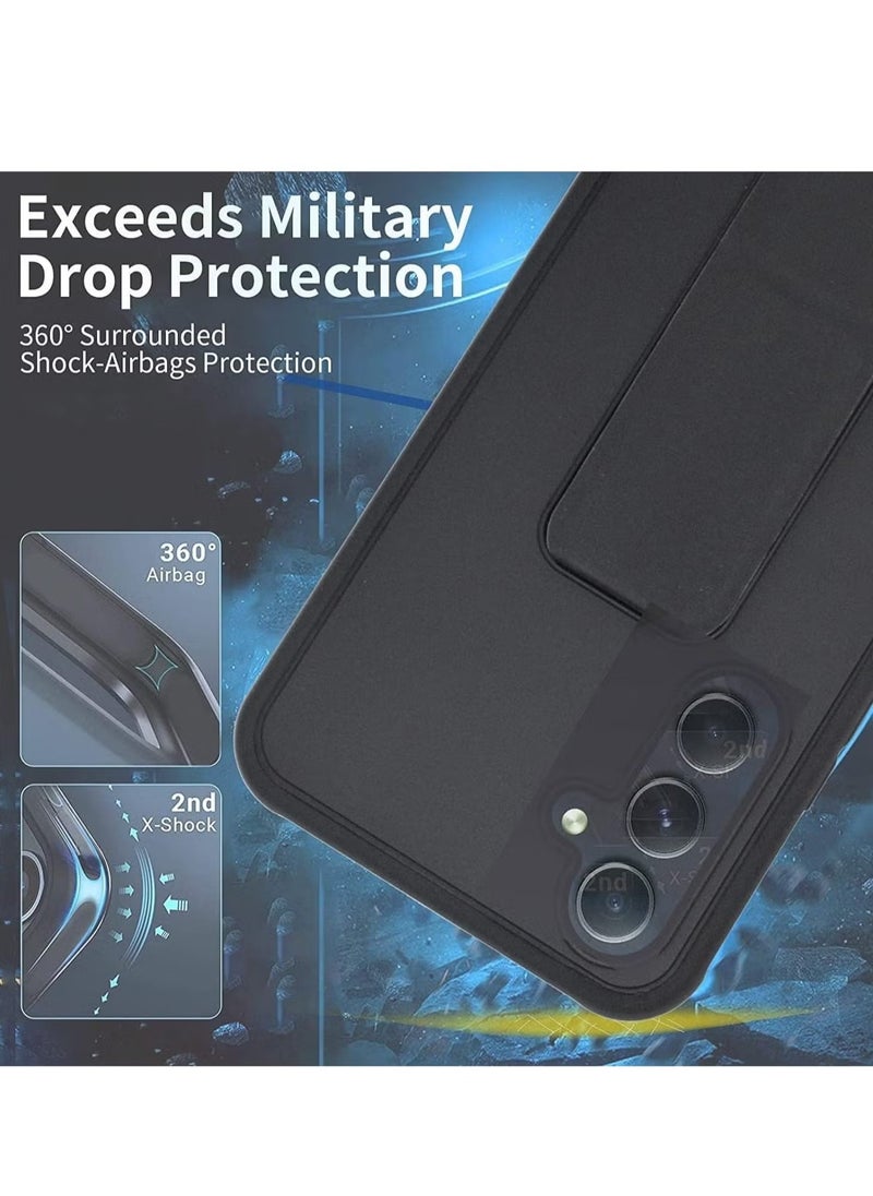 JAJEEK Samsung Galaxy A25 Back Stand Case Cover – Magnetic Holder, Soft Silicone, Horizontal & Vertical Kickstand, Wrist Strap, Full Protection, Scratch Resistance Matte Finish Case for Samsung Galaxy A25 - Image 5