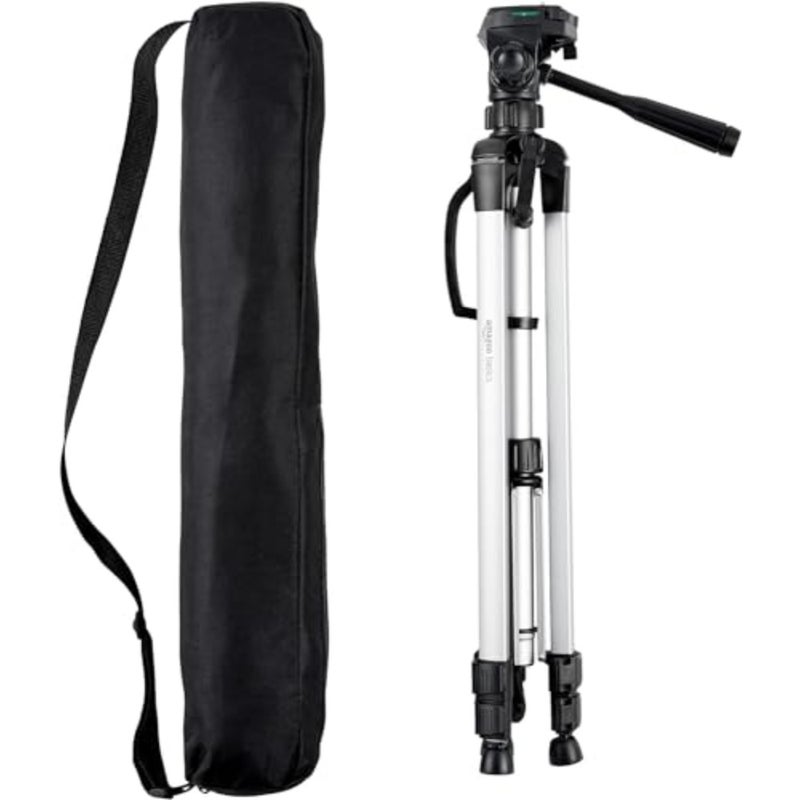 152 cm 60-Inch Lightweight Camera, DSLR and Binocular Tripod with Bag, Black - Image 1