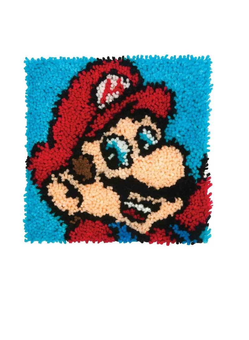 Latch Hook Kit 12inch x 12inch Super Mario Bros - Image 1