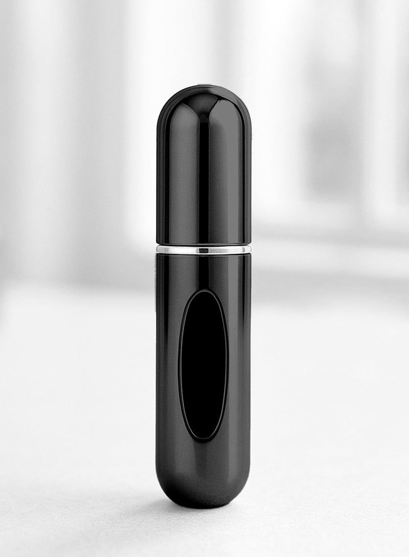 Refillable Perfume Atomizer Black – 5ml Mini Travel Spray Bottle | Refillable Spray Bottle for Men & Women | 50+ Sprays - Image 1