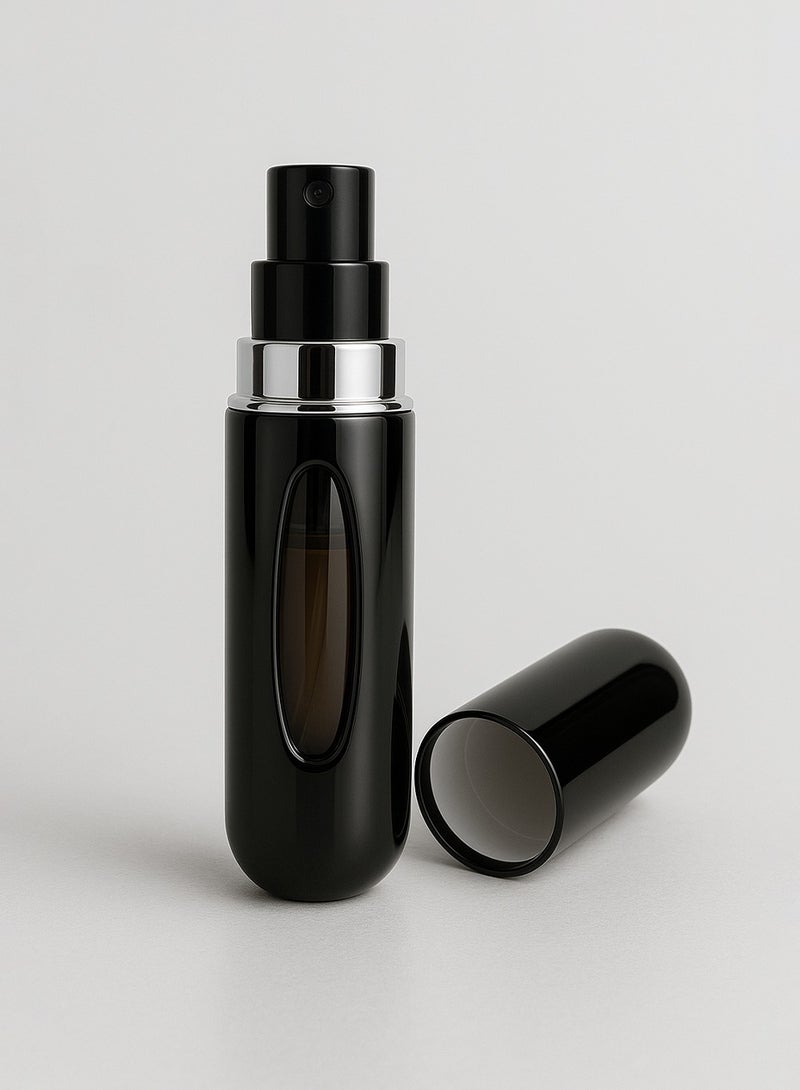 Refillable Perfume Atomizer Black – 5ml Mini Travel Spray Bottle | Refillable Spray Bottle for Men & Women | 50+ Sprays - Image 2