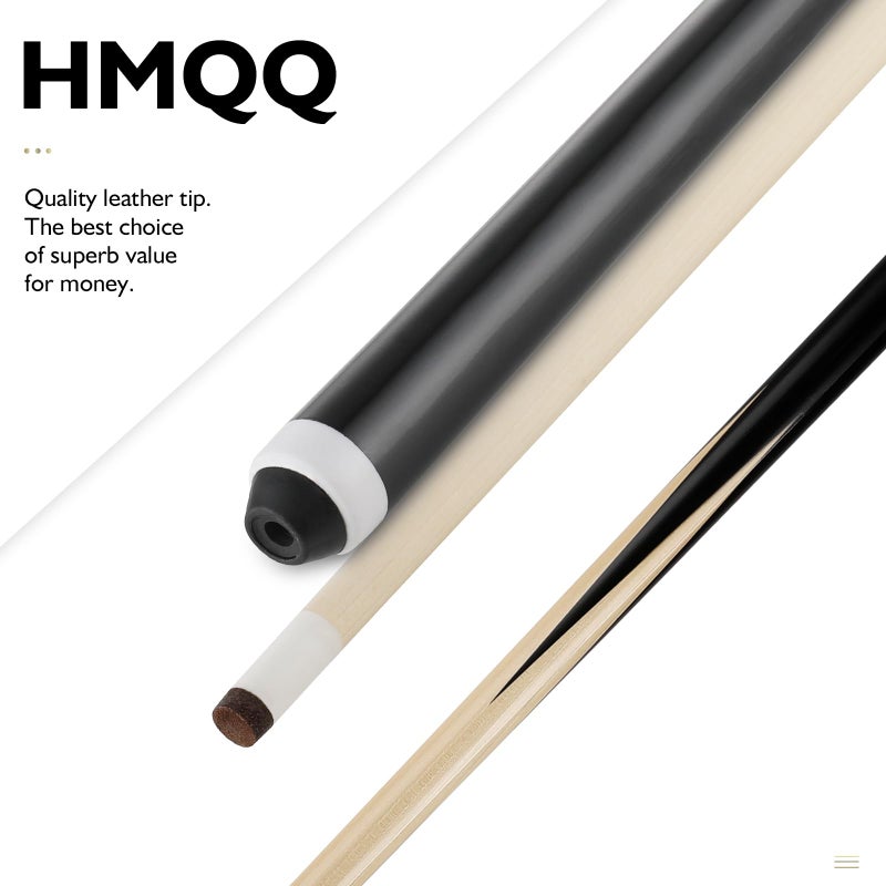 HMQQ Pool Cue Sticks â€“ 36" Billiard Cues with 13mm Leather Tip,Set of 2 Durable 2-Piece Pool Sticks for Beginners& Kids - Image 3