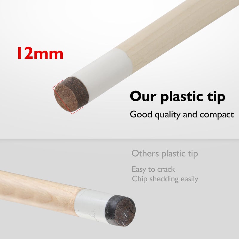 HMQQ Pool Cue Sticks â€“ 36" Billiard Cues with 13mm Leather Tip,Set of 2 Durable 2-Piece Pool Sticks for Beginners& Kids - Image 5
