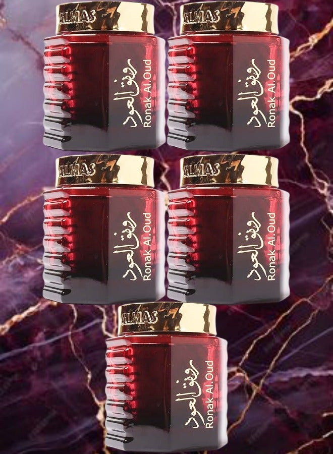 AL MAS 5 Pieces Bakhoor Ronak Al Oud Incense 40 Grams - Image 1