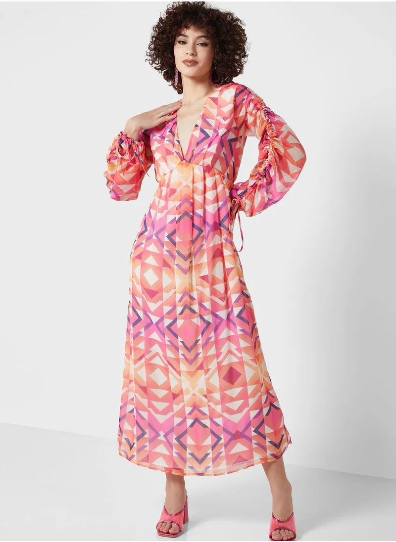 Never fully Dressed Plisse Balloon Sleeve Dress