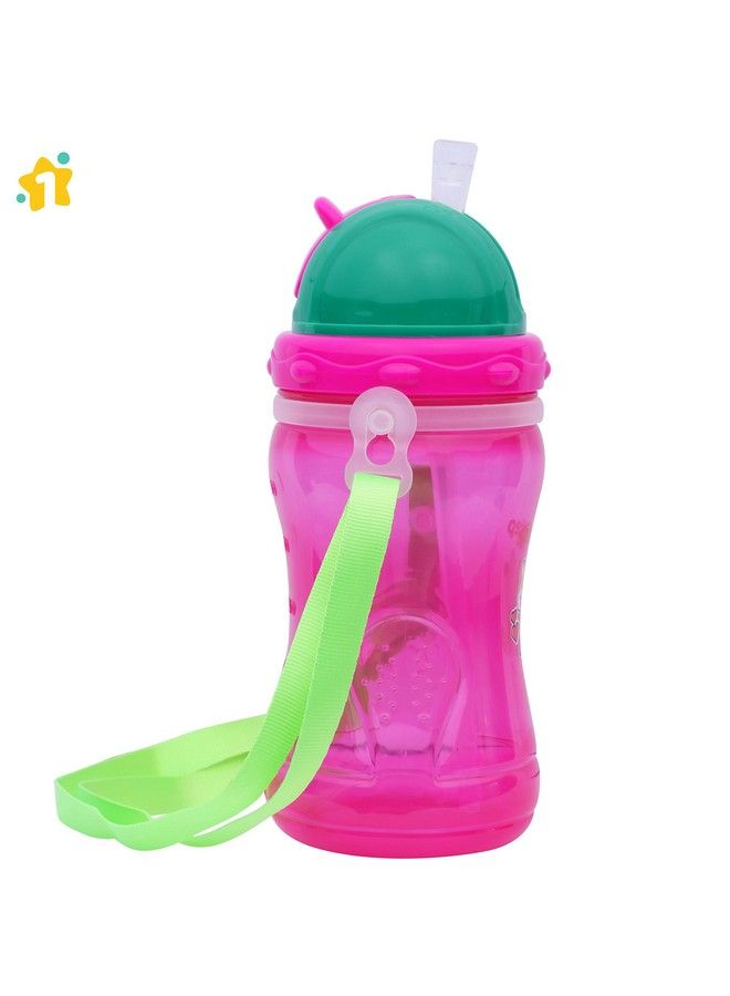 1st Step 360 Ml Polypropylene Bpa Free Sport Straw Sipper Cup With Detachable Straps And Straw Lid (Pink) - Image 4