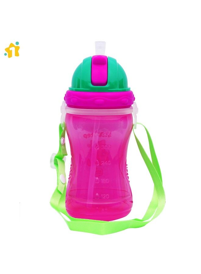 1st Step 360 Ml Polypropylene Bpa Free Sport Straw Sipper Cup With Detachable Straps And Straw Lid (Pink) - Image 5