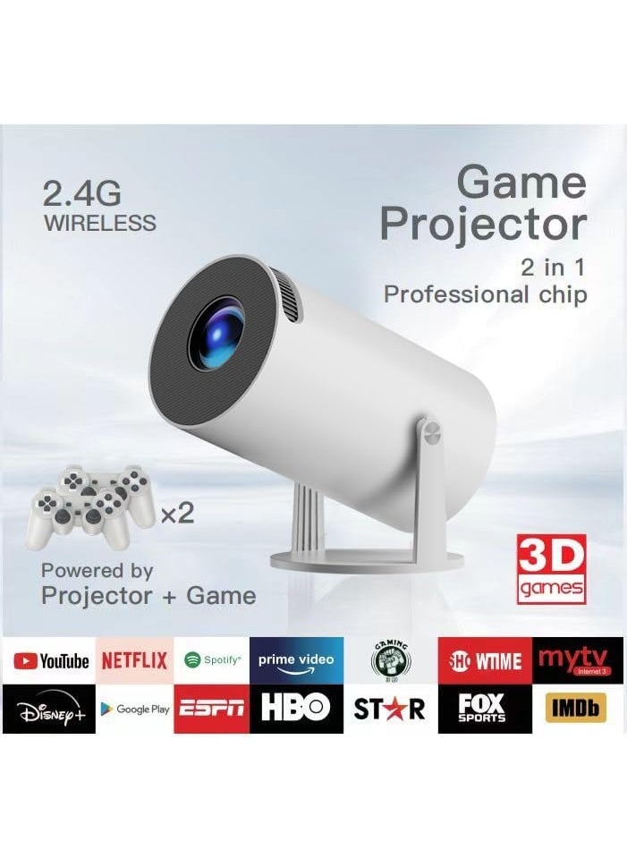 ELTRAZONE 🎮 X10 Plus Retro Game Console with 4K Portable HD Projector – Plug & Play TV Video Game Stick with 10000+ Classic Built-In Games, Dual 2.4G Wireless Controllers, HDMI Output & WiFi – All-in-One Entertainment System for Home, Travel, and Parties  - Image 2