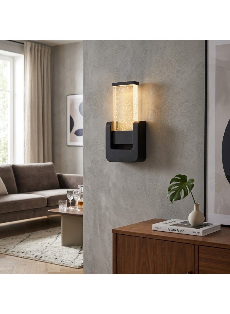 أبليك حائطي مودرن أسود بكريستال فقاعي LED
