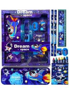 FunBlast FunBlast Space Theme Stationery Kit for Kids - Stationery Box Pencil Pen Eraser Sharpener and Space Pencil Box- Stationary Kit Set for Boys and Girls, Birthday Gift for Kids (Multicolor)  - Image 1