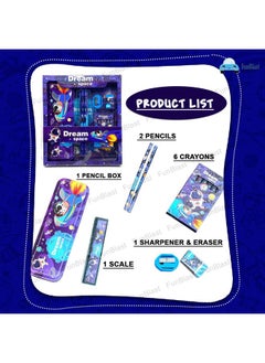 FunBlast FunBlast Space Theme Stationery Kit for Kids - Stationery Box Pencil Pen Eraser Sharpener and Space Pencil Box- Stationary Kit Set for Boys and Girls, Birthday Gift for Kids (Multicolor)  - Image 5