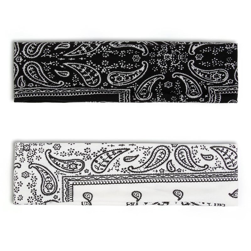 TERSE Paisely Headbands for Women Short Hair Bandana Headbands Non Slip Elastic Sweat Hairbands Soft Fabric Workout Yoga Running Sport Thin Hair Wrap for Girls - Image 2