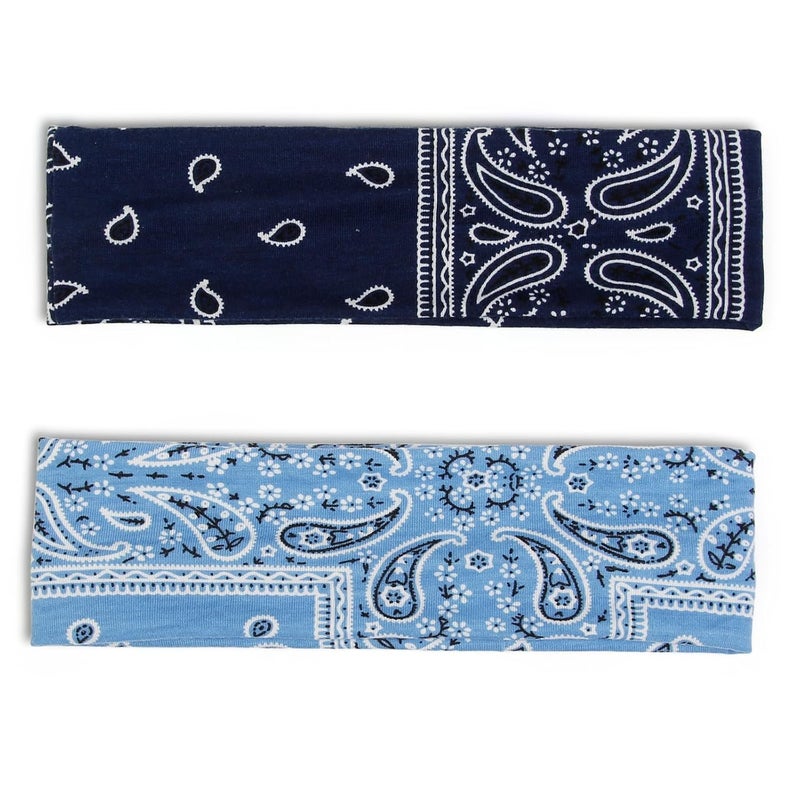 TERSE Paisely Headbands for Women Short Hair Bandana Headbands Non Slip Elastic Sweat Hairbands Soft Fabric Workout Yoga Running Sport Thin Hair Wrap for Girls - Image 4
