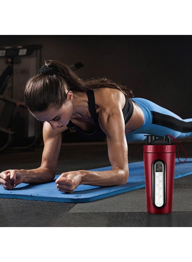 كيلا زجاجة رج البروتين، زجاجات رج سعة 28 أونصة لخلطات البروتين وما قبل التمرين، نافذة مرئية، زجاجة رج من الفولاذ المقاوم للصدأ مانعة للتسرب - Image 5