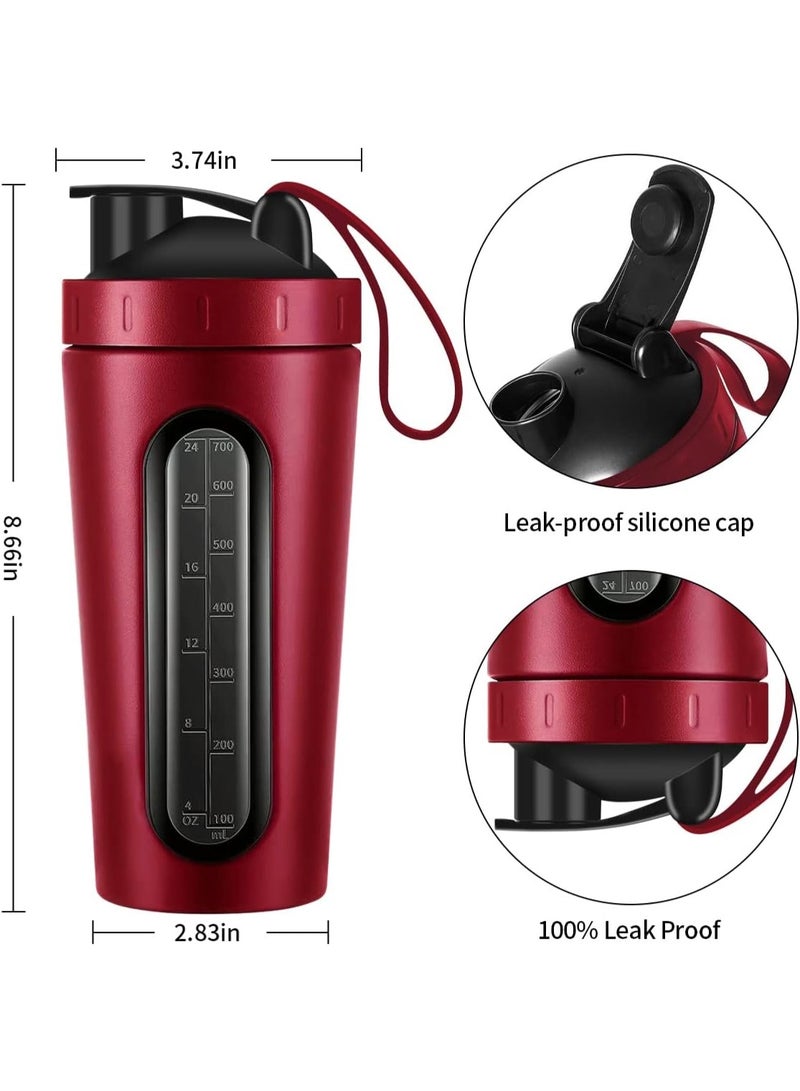 كيلا زجاجة رج البروتين، زجاجات رج سعة 28 أونصة لخلطات البروتين وما قبل التمرين، نافذة مرئية، زجاجة رج من الفولاذ المقاوم للصدأ مانعة للتسرب - Image 4