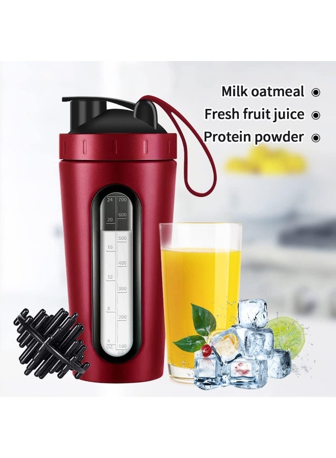 كيلا زجاجة رج البروتين، زجاجات رج سعة 28 أونصة لخلطات البروتين وما قبل التمرين، نافذة مرئية، زجاجة رج من الفولاذ المقاوم للصدأ مانعة للتسرب - Image 2