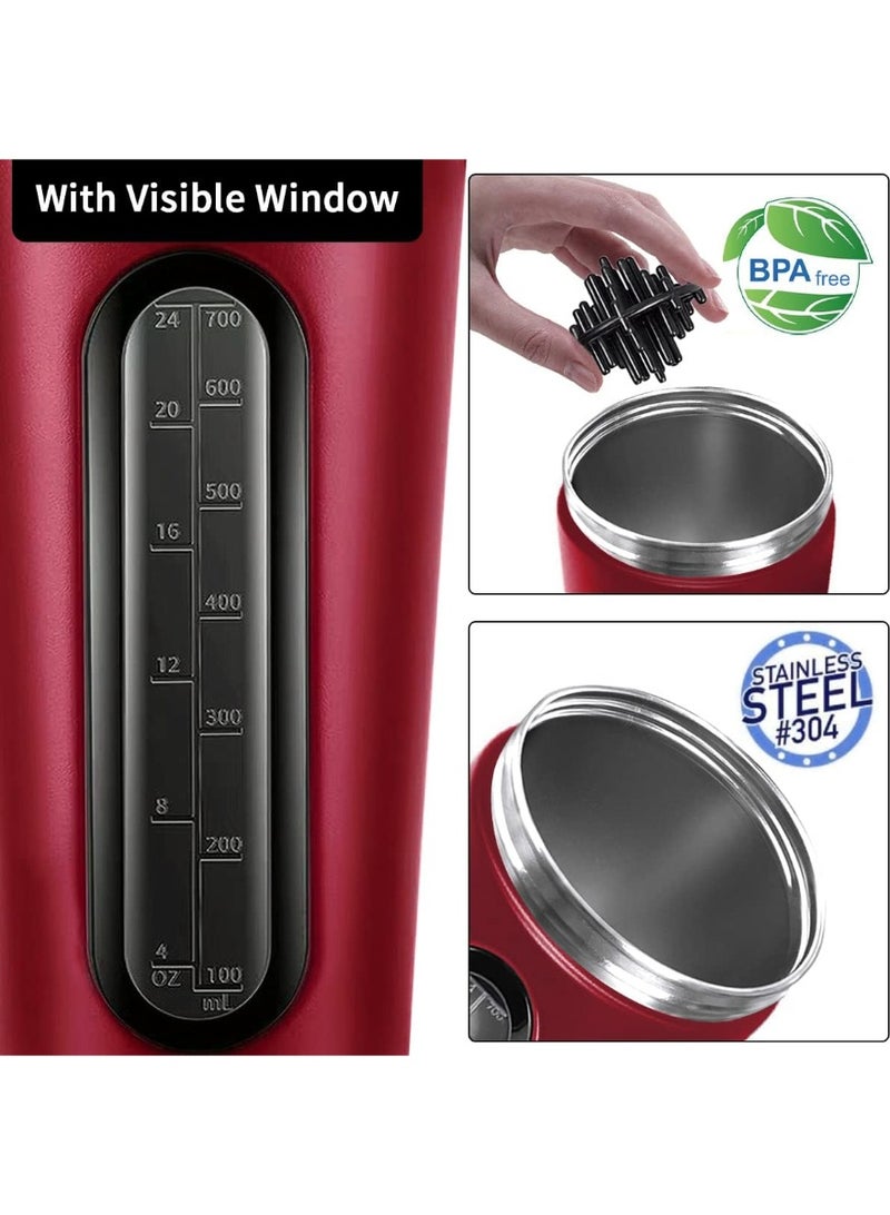 كيلا زجاجة رج البروتين، زجاجات رج سعة 28 أونصة لخلطات البروتين وما قبل التمرين، نافذة مرئية، زجاجة رج من الفولاذ المقاوم للصدأ مانعة للتسرب - Image 3