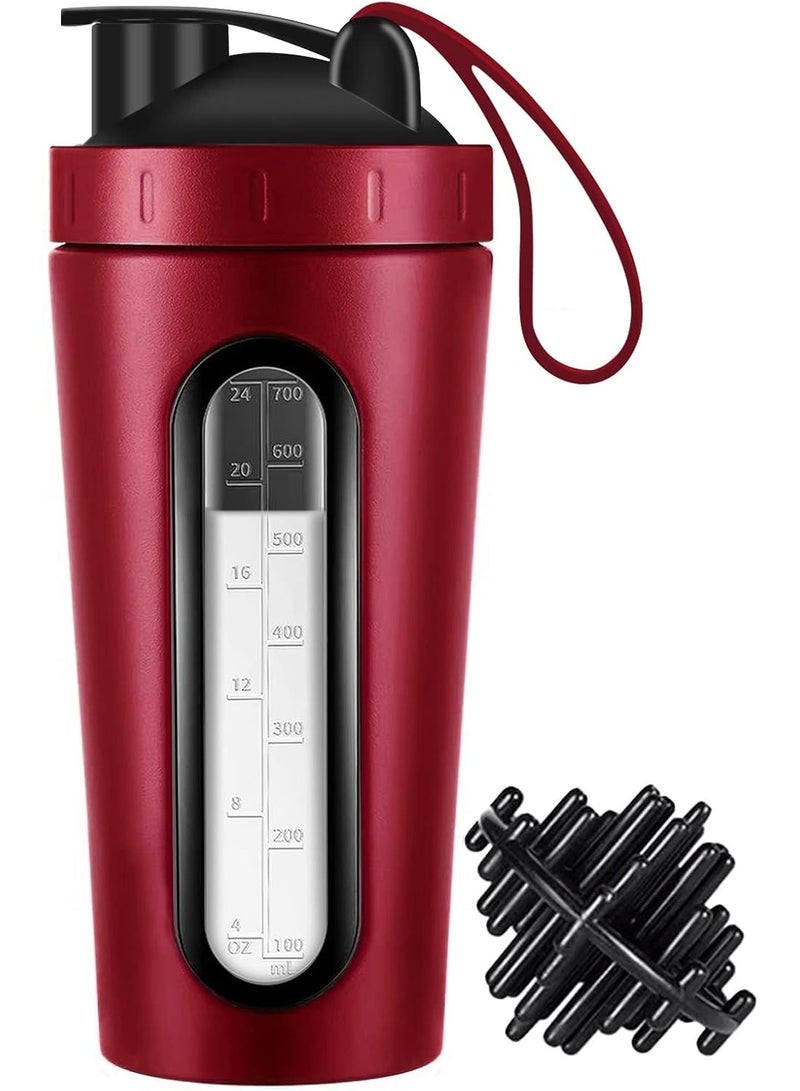 كيلا زجاجة رج البروتين، زجاجات رج سعة 28 أونصة لخلطات البروتين وما قبل التمرين، نافذة مرئية، زجاجة رج من الفولاذ المقاوم للصدأ مانعة للتسرب - Image 1