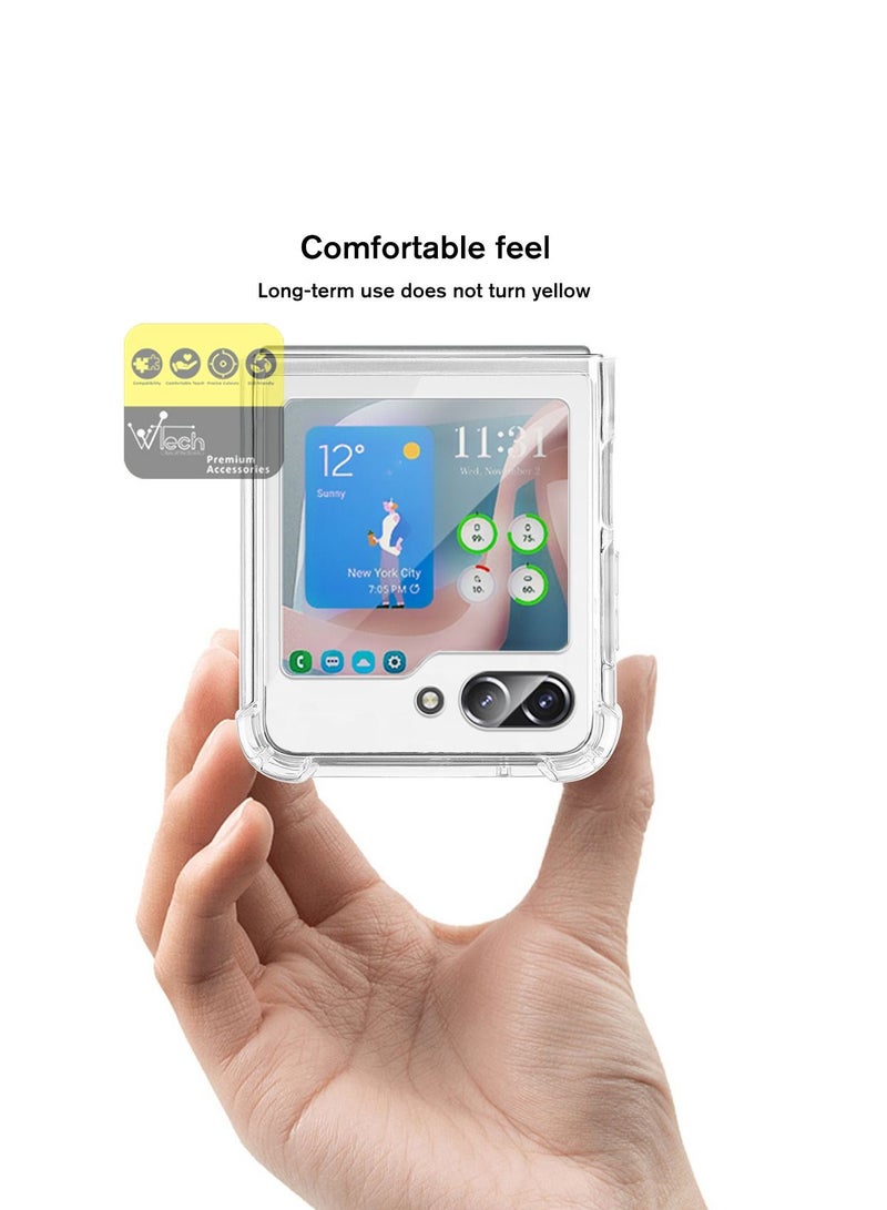 Wtech Magnetic Case Slim Transparent Flexible TPU Shockproof Magsafe Back Phone Case For Samsung Galaxy Z Flip5 5G 2023 Clear - Image 5