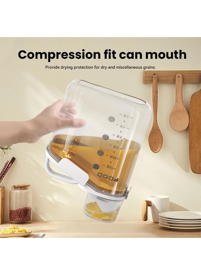 Hihonor Slim Rice Container Storage Tank, Dry Food Airtight Container kitchen Storage Containers, Airtight Food Storage with Pouring Spout for Oatmeal, Grain, Cereal, Pasta, Flour (White, 2800 ML) - Image 4